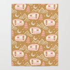 Little Camper - pink and gold Poster Gallery Image 4