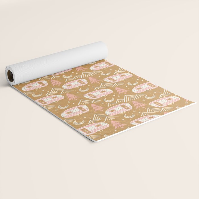 Little Camper - pink and gold Yoga Mat Gallery Image 2