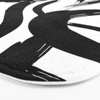 Abstract black and white paint brush stroke pattern Bath Mat Gallery Image 3