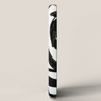 Abstract black and white paint brush stroke pattern iPhone Case Gallery Image 2
