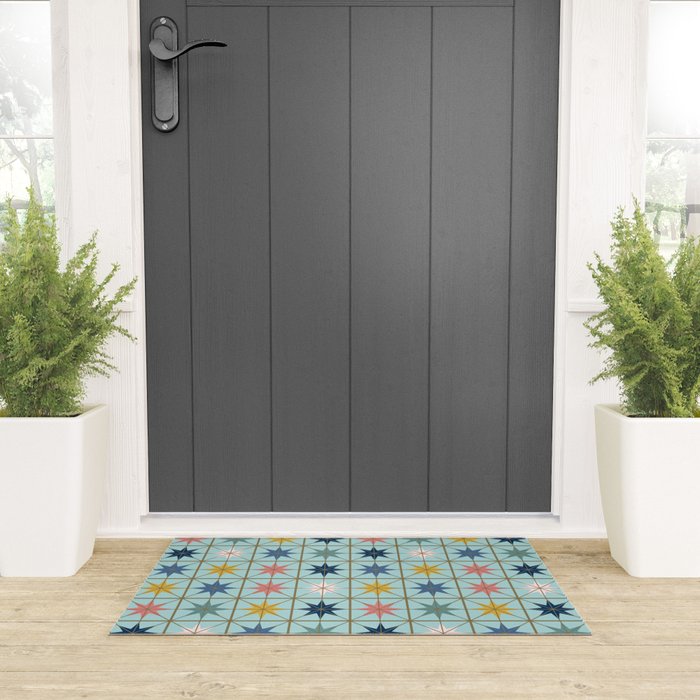 Moroccan Star Tile Pattern Welcome Mat Gallery Image 3