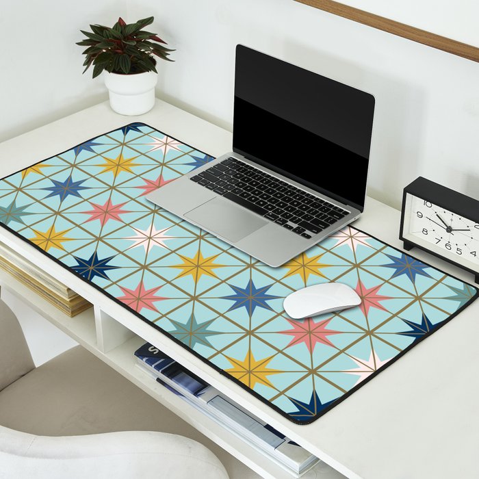 Moroccan Star Tile Pattern Desk Mat Gallery Image 2