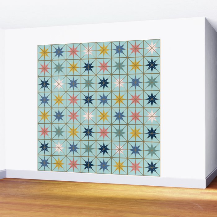 Moroccan Star Tile Pattern Wall Mural Gallery Image 2