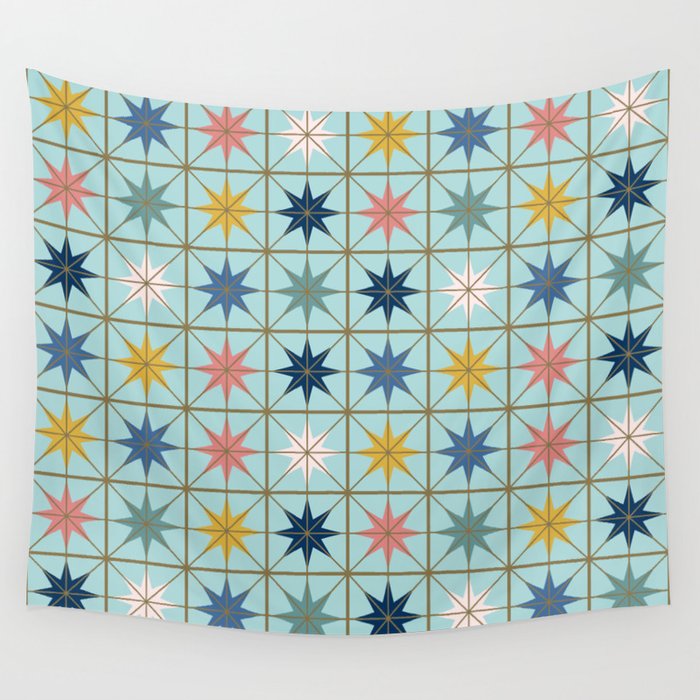 Moroccan Star Tile Pattern Wall Tapestry Gallery Image 4