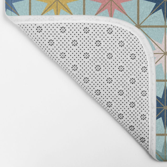 Moroccan Star Tile Pattern Bath Mat Gallery Image 2