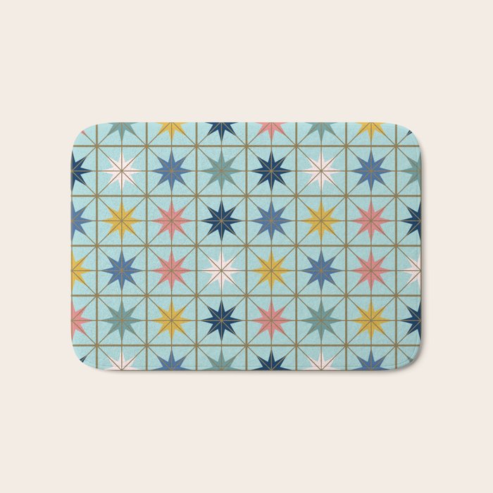 Moroccan Star Tile Pattern Bath Mat Gallery Image 1
