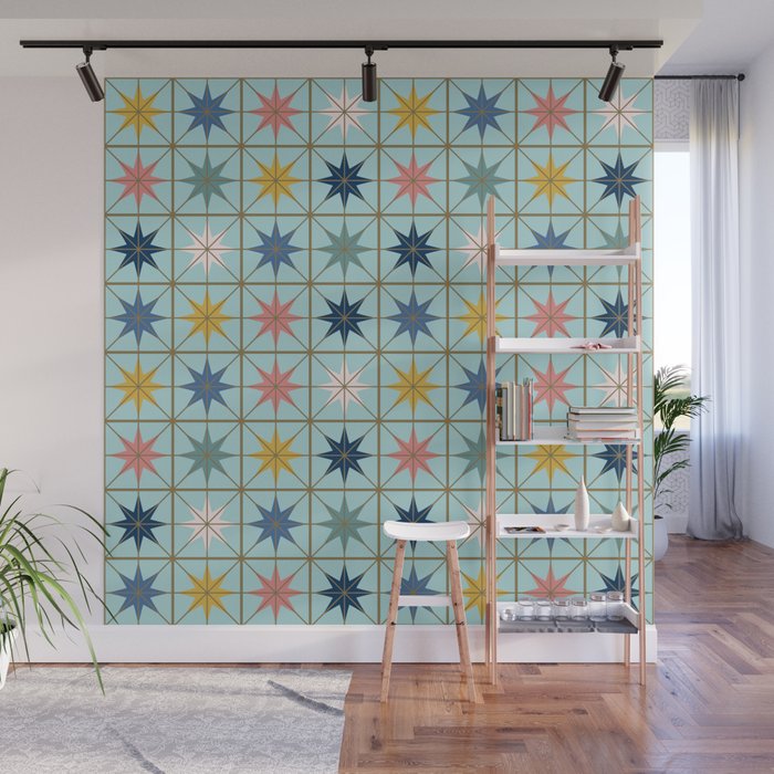 Moroccan Star Tile Pattern Wall Mural Gallery Image 1