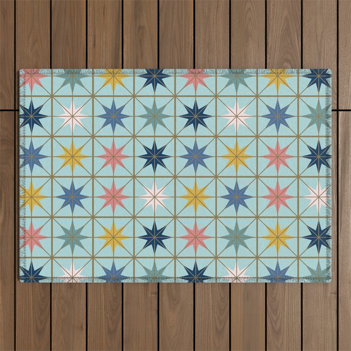 Moroccan Star Tile Pattern Outdoor Rug Gallery Image 1