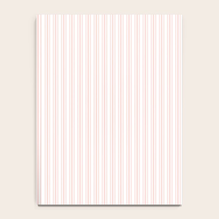 Classic Small Pink Rosebud Pastel Pink French Mattress Ticking Double Stripes Notebook Gallery Image 4