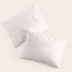 Classic Small Pink Rosebud Pastel Pink French Mattress Ticking Double Stripes Pillow Sham Gallery Image 3