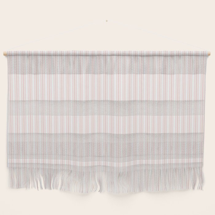 Classic Small Pink Rosebud Pastel Pink French Mattress Ticking Double Stripes Wall Hanging Gallery Image 1