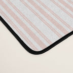 Classic Small Pink Rosebud Pastel Pink French Mattress Ticking Double Stripes Desk Mat Gallery Image 4