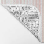 Classic Small Pink Rosebud Pastel Pink French Mattress Ticking Double Stripes Bath Mat Gallery Image 2