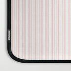 Classic Small Pink Rosebud Pastel Pink French Mattress Ticking Double Stripes Laptop Sleeve Gallery Image 3