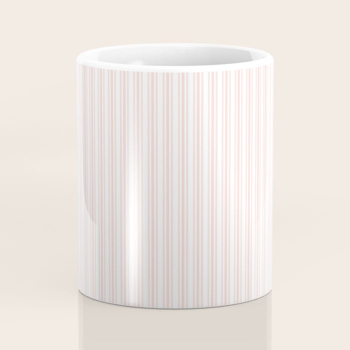 Classic Small Pink Rosebud Pastel Pink French Mattress Ticking Double Stripes Coffee Mug Gallery Image 4