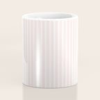 Classic Small Pink Rosebud Pastel Pink French Mattress Ticking Double Stripes Coffee Mug Gallery Image 4