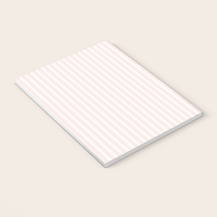Classic Small Pink Rosebud Pastel Pink French Mattress Ticking Double Stripes Notebook Gallery Image 3
