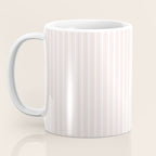 Classic Small Pink Rosebud Pastel Pink French Mattress Ticking Double Stripes Coffee Mug Gallery Image 3