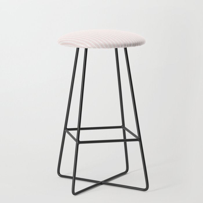 Classic Small Pink Rosebud Pastel Pink French Mattress Ticking Double Stripes Stool Gallery Image 1