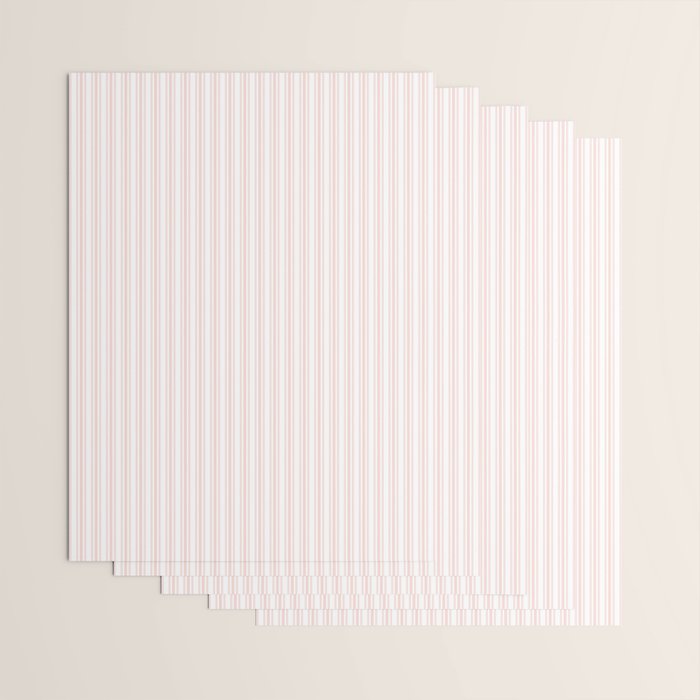 Classic Small Pink Rosebud Pastel Pink French Mattress Ticking Double Stripes Wrapping Paper Gallery Image 3
