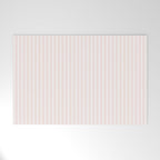Classic Small Pink Rosebud Pastel Pink French Mattress Ticking Double Stripes Welcome Mat Gallery Image 1