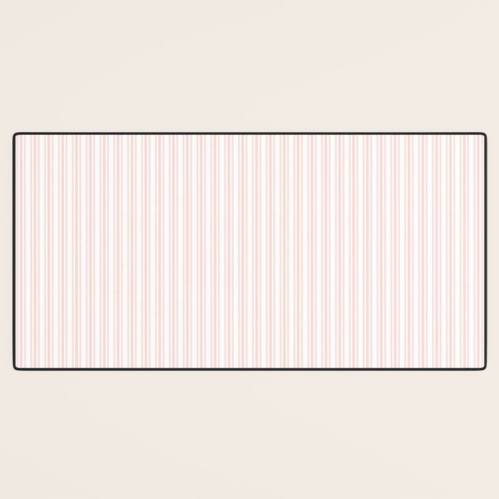 Classic Small Pink Rosebud Pastel Pink French Mattress Ticking Double Stripes Desk Mat Gallery Image 3