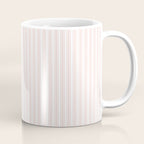 Classic Small Pink Rosebud Pastel Pink French Mattress Ticking Double Stripes Coffee Mug Gallery Image 1