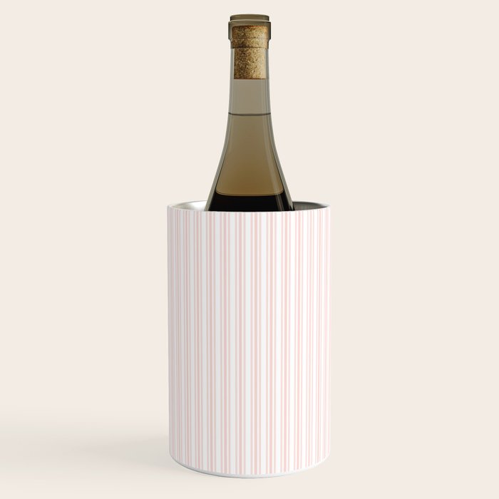 Classic Small Pink Rosebud Pastel Pink French Mattress Ticking Double Stripes Wine Chiller Gallery Image 1