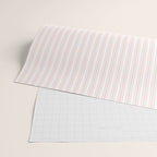 Classic Small Pink Rosebud Pastel Pink French Mattress Ticking Double Stripes Wrapping Paper Gallery Image 2