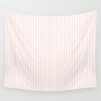 Classic Small Pink Rosebud Pastel Pink French Mattress Ticking Double Stripes Wall Tapestry Gallery Image 4