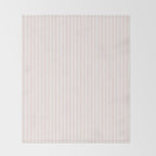Classic Small Pink Rosebud Pastel Pink French Mattress Ticking Double Stripes Throw Blanket Gallery Image 2