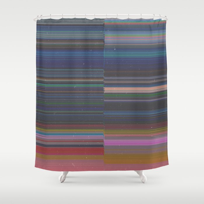 scanner stripes Shower Curtain Gallery Image 1