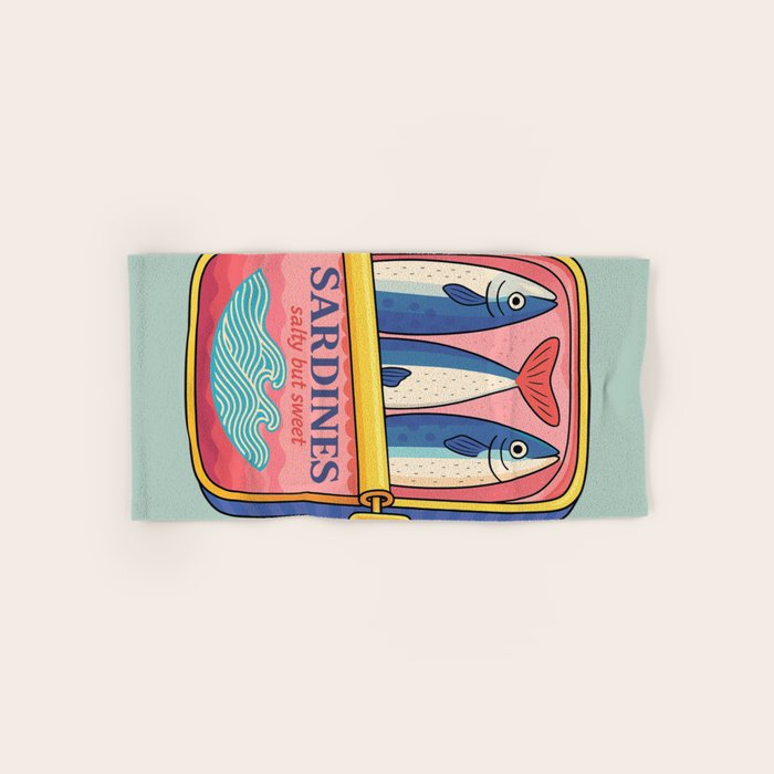Tin of Love - Sardines in a Can with Heart Tail Bath Towel Gallery Image 1
