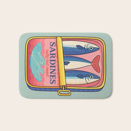 Tin Of Love - Sardines In A Can With Heart Tail Bath Mat Gallery Image 1