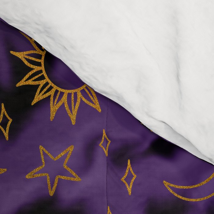 Tie Dye Moon and Stars Print in Purple Comforter Gallery Image 4