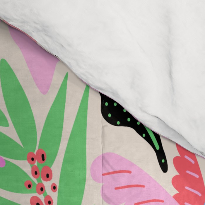 Joyful Jungle Exotic Birds Colorful Pattern Comforter Gallery Image 4