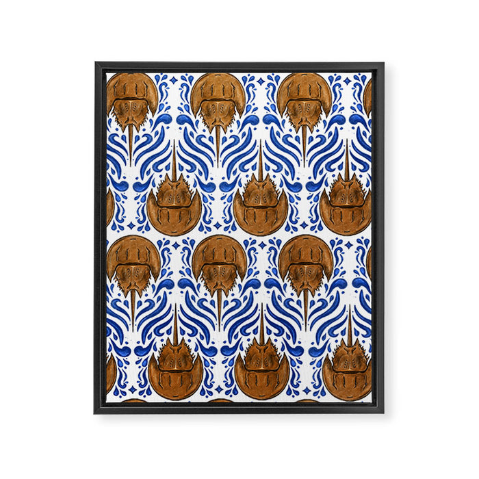 Horseshoe Crab Pattern Framed Canvas Print Gallery Image 1