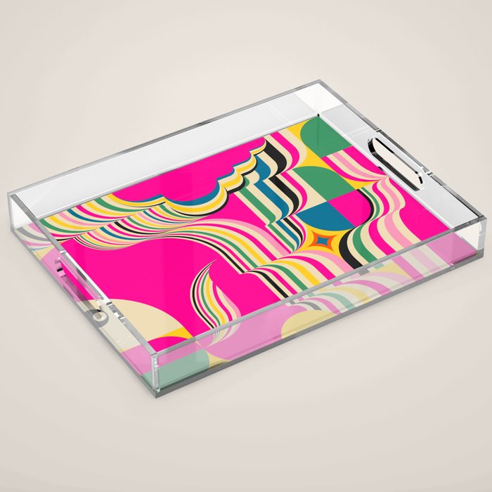 Pinky Groovy Girl and Landscape Acrylic Tray Gallery Image 1