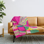 Pinky Groovy Girl and Landscape Throw Blanket Gallery Image 1