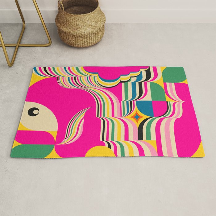Pinky Groovy Girl and Landscape Rug Gallery Image 1