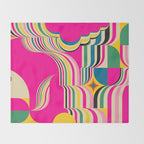 Pinky Groovy Girl and Landscape Throw Blanket Gallery Image 2