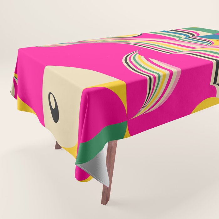 Pinky Groovy Girl and Landscape Tablecloth Gallery Image 1
