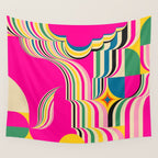 Pinky Groovy Girl and Landscape Wall Tapestry Gallery Image 4