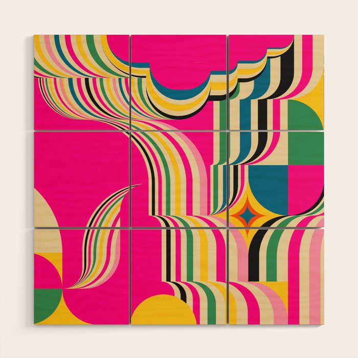 Pinky Groovy Girl and Landscape Wood Wall Art Gallery Image 1