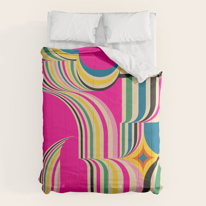 Pinky Groovy Girl and Landscape Comforter Gallery Image 6