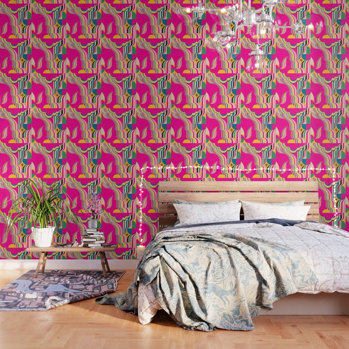 Pinky Groovy Girl and Landscape Wallpaper Gallery Image 1