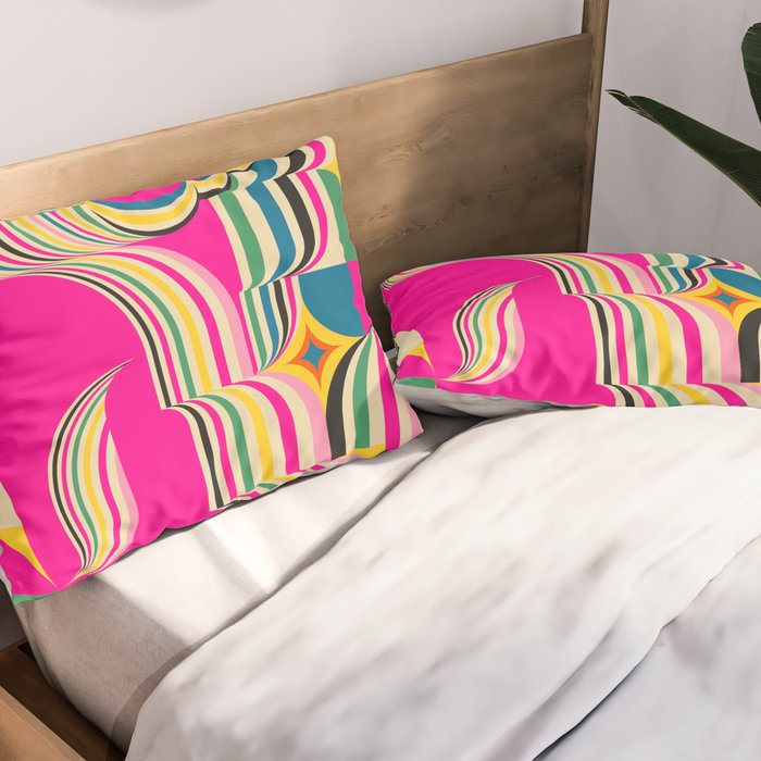 Pinky Groovy Girl and Landscape Pillow Sham Gallery Image 2