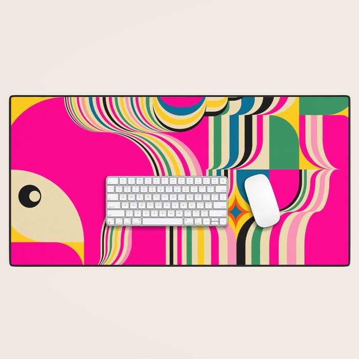 Pinky Groovy Girl and Landscape Desk Mat Gallery Image 1