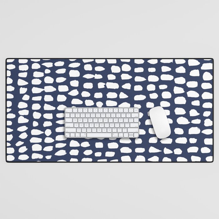 Dots (Navy) Desk Mat Gallery Image 1