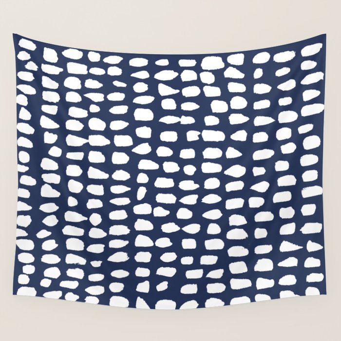 Dots (Navy) Wall Tapestry Gallery Image 4